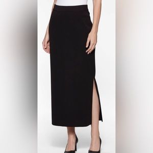 Exclusively Misook Petites black pencil skirt with side slit